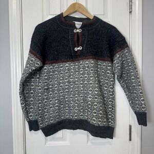 Caamano Sweater XL Buckle‎ Women's 100% Alpaca Fair Isle Sweater